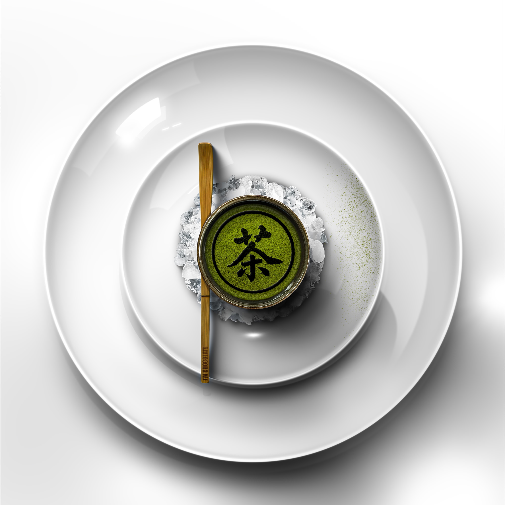 🇺🇸 Matcha Soufflé & Chocolate Bamboo Tea Scoop Inspired by the Japanese tea ceremony 🇯🇵🍵🎎, featuring @isignystemere fromage blanc soufflé sponge, matcha soufflé glacé, black garlic & dark-roasted vanilla, and an edible Japanese tea scoop made from chocolate 🍫 🇫🇷 Soufflé Glacé au Thé Vert et Cuillère de Thé en Chocolat Inspiré par la cérémonie du thé japonaise 🇯🇵🍵🎎, avec biscuit de soufflé au fromage blanc d‘Isigny @isignystemere , soufflé glacé au thé vert, ail noir & vanille torréfiée, et cuillère de thé japonaise en chocolat 🍫