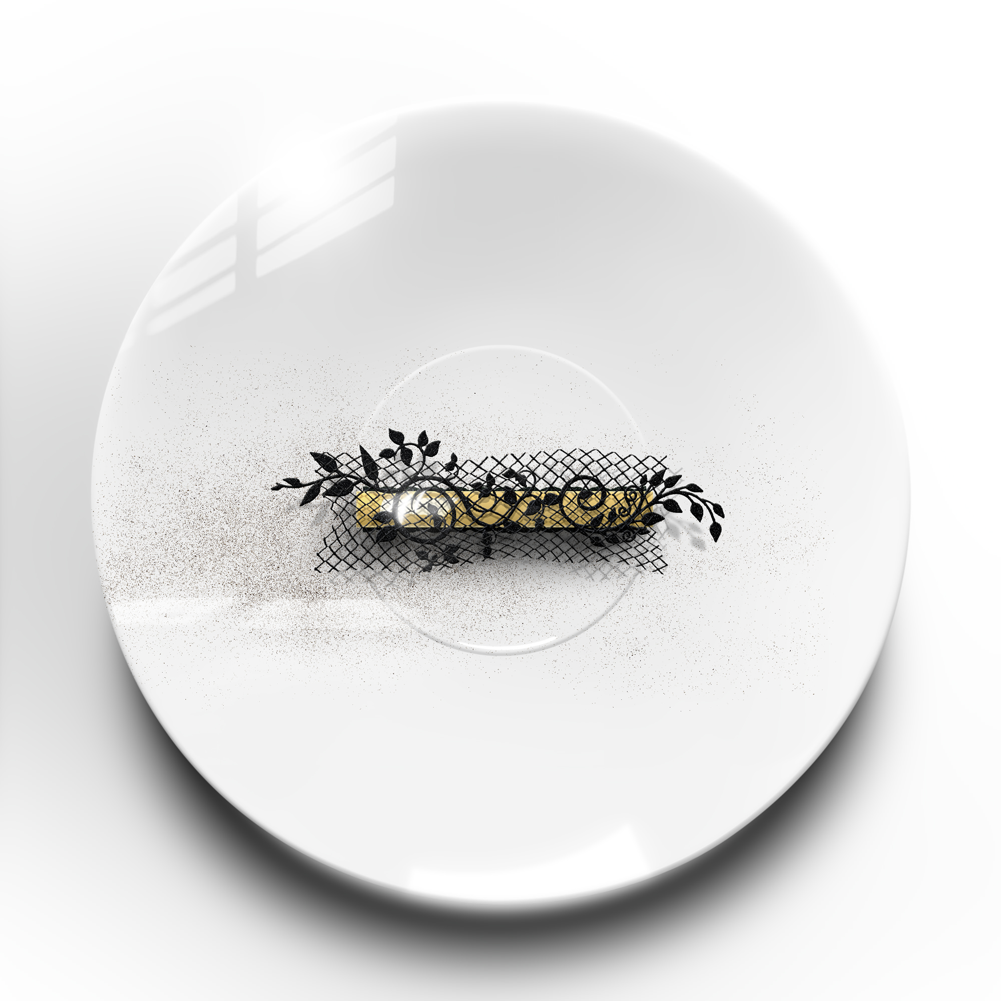 🇬🇧 Widow 🇫🇷 la Veuve • Crème Chantilly infusée au Darjeeling et parfumée au citron noir • Insert au cassis réalisé avec la crème de cassis de Bourgogne • Feuilletage noisette au beurre d’Isigny noisette • Bahibe 46% dorée