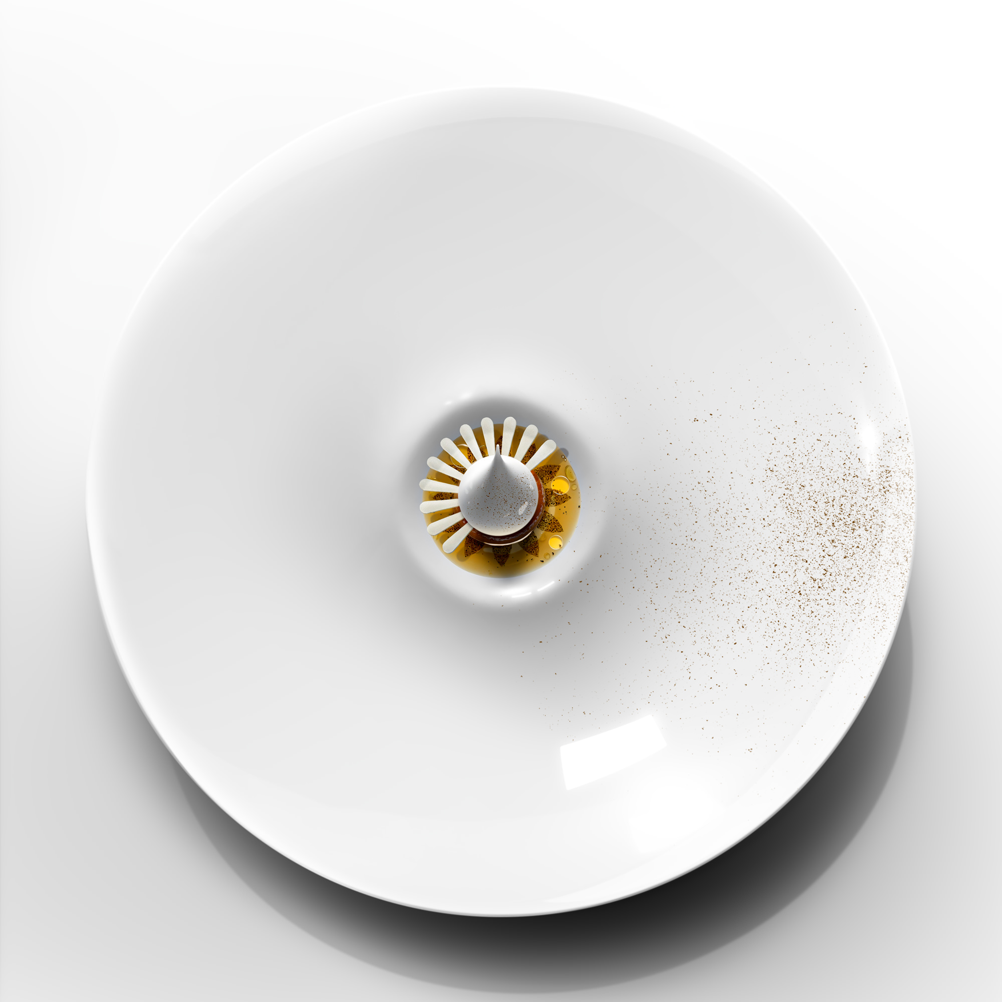 Le Baba Lorrain 🍰🍑🍸 🇺🇸 Savarin highlighted with Échiré Brown Butter, soaked in Aged Mirabelle Eau-de-vie Syrup with Vosges Fir Honey AOC, Lemon Zest and Vanilla Pod. Balanced by Mirabelles de Lorraine IGP confit with Bergamot, topped with Chantilly infused with Toasted Madeleine and House-made Tahitian Vanilla Oil. 🇫🇷 Savarin au Beurre Noisette d’Échiré, imbibé d‘un sirop à l’Eau-de-vie de Mirabelle vieille, parfumé au Miel de Sapin des Vosges AOC, zestes de citron et gousse de vanille. Garni de Mirabelles de Lorraine IGP confites à la Bergamote, terminé par une Chantilly infusée à la Madeleine grillée et à l‘huile de Vanille de Tahiti maison.